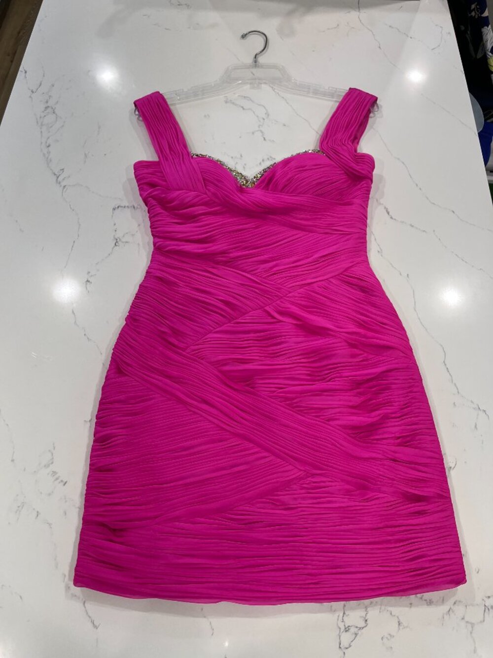 Sherri Hill Fucsia Cocktail Dress Size 4 - Picture 2 of 7
